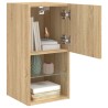 Meubles TV avec lumières LED 2 pcs chêne sonoma 30,5x30x60 cm 584206584206