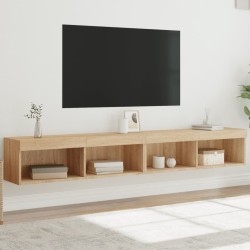Meubles TV avec lumières LED 2 pcs chêne sonoma 100x30x30 cm 584207584207