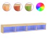 Meubles TV avec lumières LED 2 pcs chêne sonoma 100x30x30 cm 584207584207