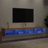 Meubles TV avec lumières LED 2 pcs chêne sonoma 100x30x30 cm 584207584207