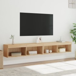 Meubles TV avec lumières LED 2 pcs chêne sonoma 100x30x30 cm 584207584207