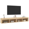 Meubles TV avec lumières LED 2 pcs chêne sonoma 100x30x30 cm 584207584207