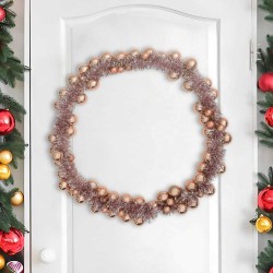 Guirlande de Boules de Noël Rose doré 186 cm Polystyrène 584216584216