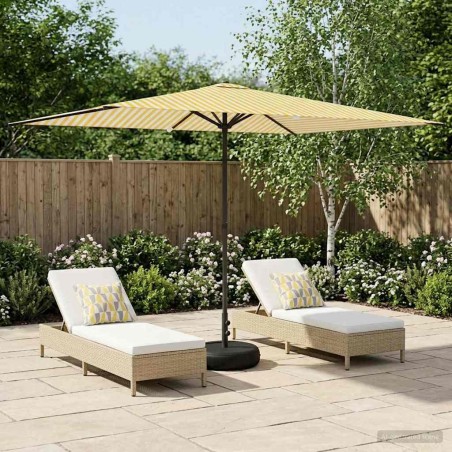 Parasol de jardin avec base 200 x 300 cm Polyester 584217584217