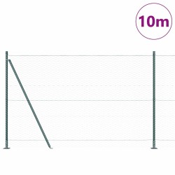 Clôture hexagonale avec base en béton 10 x 1,4 m Vert Maille 584220584220
