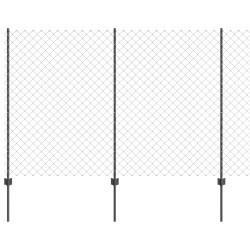 Clôture grillagée avec poteau 10 x 1,6 m Acier recouvert de PVC 584221584221