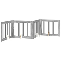 Porte de chien pliable avec supports 4 pcs Sonoma gris 401 cm 584226584226