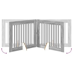 Porte de chien pliable avec supports 4 pcs Sonoma gris 401 cm 584226584226