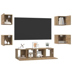 Ensemble meuble TV 6 pcs Chêne artisanal Bois d'ingénierie 584227584227