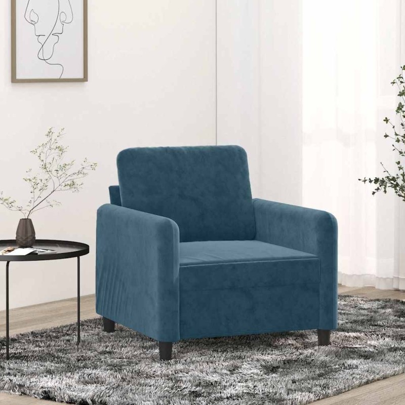 Fauteuil Bleu 60 cm Velours 584232584232