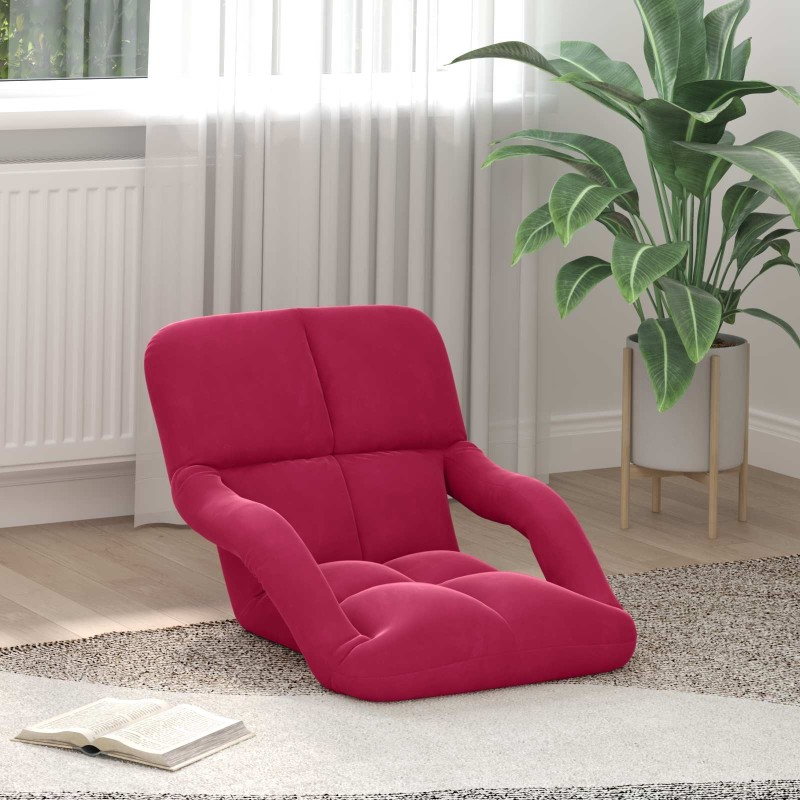 Fauteuil de sol ajustable Bordeaux Velours 584235584235
