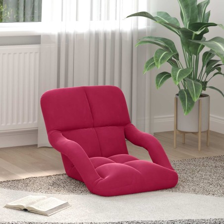 Fauteuil de sol ajustable Bordeaux Velours 584235584235
