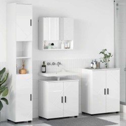 Ensemble de mobilier de salle de bain 4 pcs Blanc brillant 584236584236