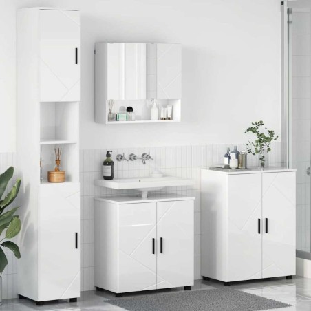 Ensemble de mobilier de salle de bain 4 pcs Blanc brillant 584236584236