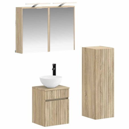 Ensemble de mobilier de salle de bain 4 pcs Chêne Sonoma 584237584237