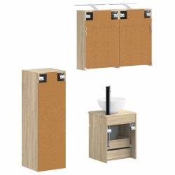 Ensemble de mobilier de salle de bain 4 pcs Chêne Sonoma 584237584237
