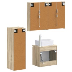 Ensemble de mobilier de salle de bain 4 pcs Chêne Sonoma 584238584238