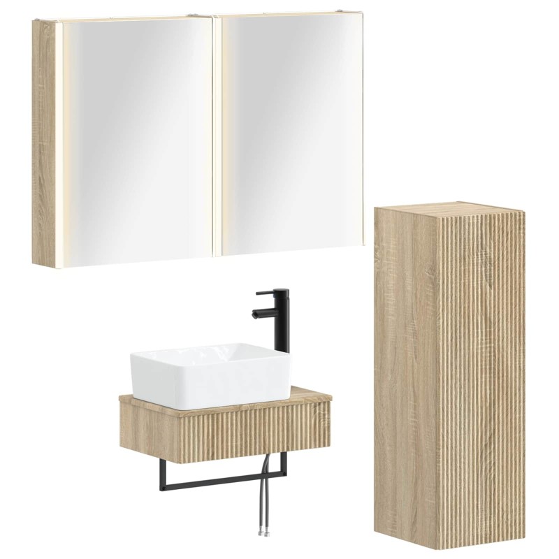 Ensemble de mobilier de salle de bain 4 pcs Chêne Sonoma 584239584239