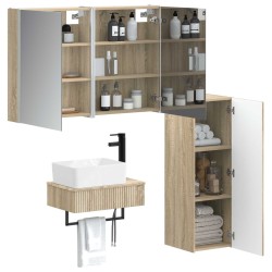 Ensemble de mobilier de salle de bain 4 pcs Chêne Sonoma 584239584239