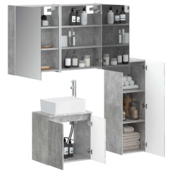 Ensemble de mobilier de salle de bain 4 pcs Gris béton 584240584240