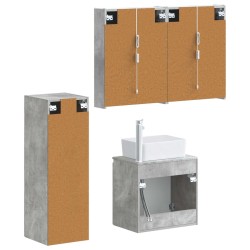 Ensemble de mobilier de salle de bain 4 pcs Gris béton 584240584240