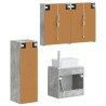 Ensemble de mobilier de salle de bain 4 pcs Gris béton 584240584240