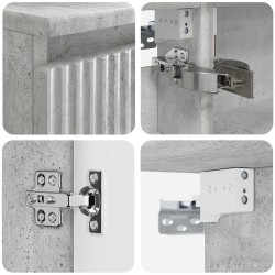 Ensemble de mobilier de salle de bain 4 pcs Gris béton 584240584240