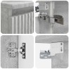 Ensemble de mobilier de salle de bain 4 pcs Gris béton 584240584240