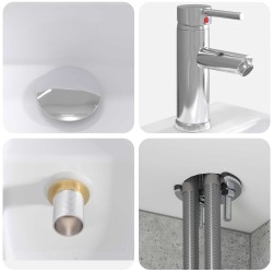 Ensemble de mobilier de salle de bain 4 pcs Gris béton 584240584240