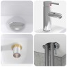 Ensemble de mobilier de salle de bain 4 pcs Gris béton 584240584240