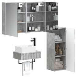 Ensemble de mobilier de salle de bain 4 pcs Gris béton 584241584241