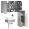 Ensemble de mobilier de salle de bain 4 pcs Gris béton 584241584241