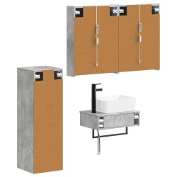 Ensemble de mobilier de salle de bain 4 pcs Gris béton 584241584241