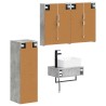 Ensemble de mobilier de salle de bain 4 pcs Gris béton 584241584241