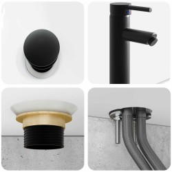 Ensemble de mobilier de salle de bain 4 pcs Gris béton 584241584241