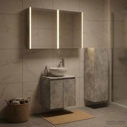 Ensemble de mobilier de salle de bain 4 pcs Gris béton 584242584242