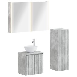 Ensemble de mobilier de salle de bain 4 pcs Gris béton 584242584242
