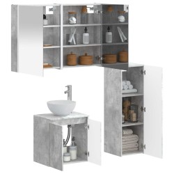 Ensemble de mobilier de salle de bain 4 pcs Gris béton 584242584242