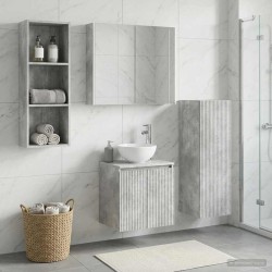 Ensemble de mobilier de salle de bain 4 pcs Gris béton 584242584242