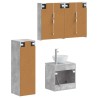 Ensemble de mobilier de salle de bain 4 pcs Gris béton 584242584242