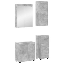 Ensemble de mobilier de salle de bain TULUM 4 pcs Gris béton 584245584245