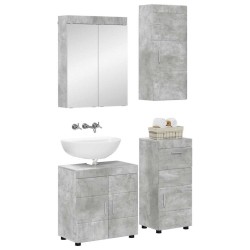 Ensemble de mobilier de salle de bain TULUM 4 pcs Gris béton 584245584245