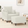 Fauteuil avec repose-pied Crème 60 cm Velours 584246584246