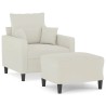 Fauteuil avec repose-pied Crème 60 cm Velours 584246584246