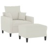 Fauteuil avec repose-pied Crème 60 cm Velours 584246584246