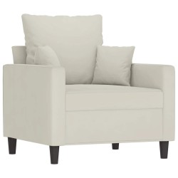 Fauteuil avec repose-pied Crème 60 cm Velours 584246584246
