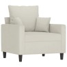 Fauteuil avec repose-pied Crème 60 cm Velours 584246584246