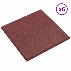 Dalles de Protection Anti-Chute 6 pcs Rouge 50 x 50 cm 584249584249