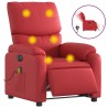 Fauteuil de massage inclinable électrique rouge similicuir 584251584251