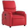 Fauteuil de massage inclinable électrique rouge similicuir 584251584251
